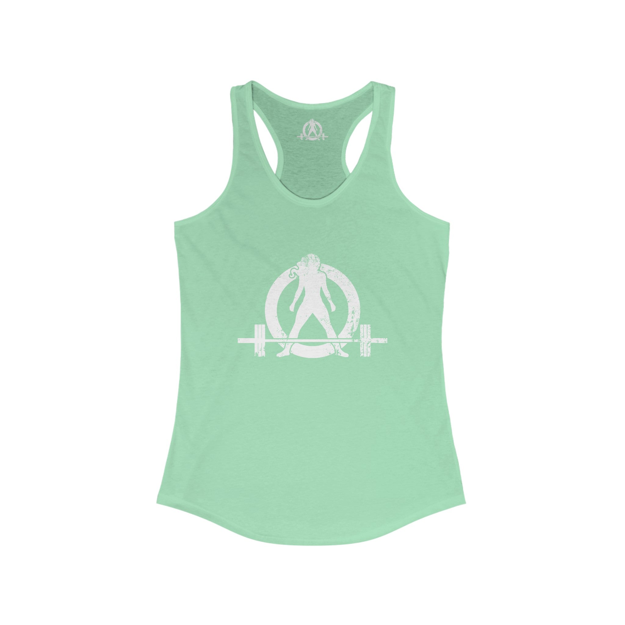 Distressed White Logo - Racer Back Tank Top - Women's Ideal Racerback Tank (BEST SELLER)