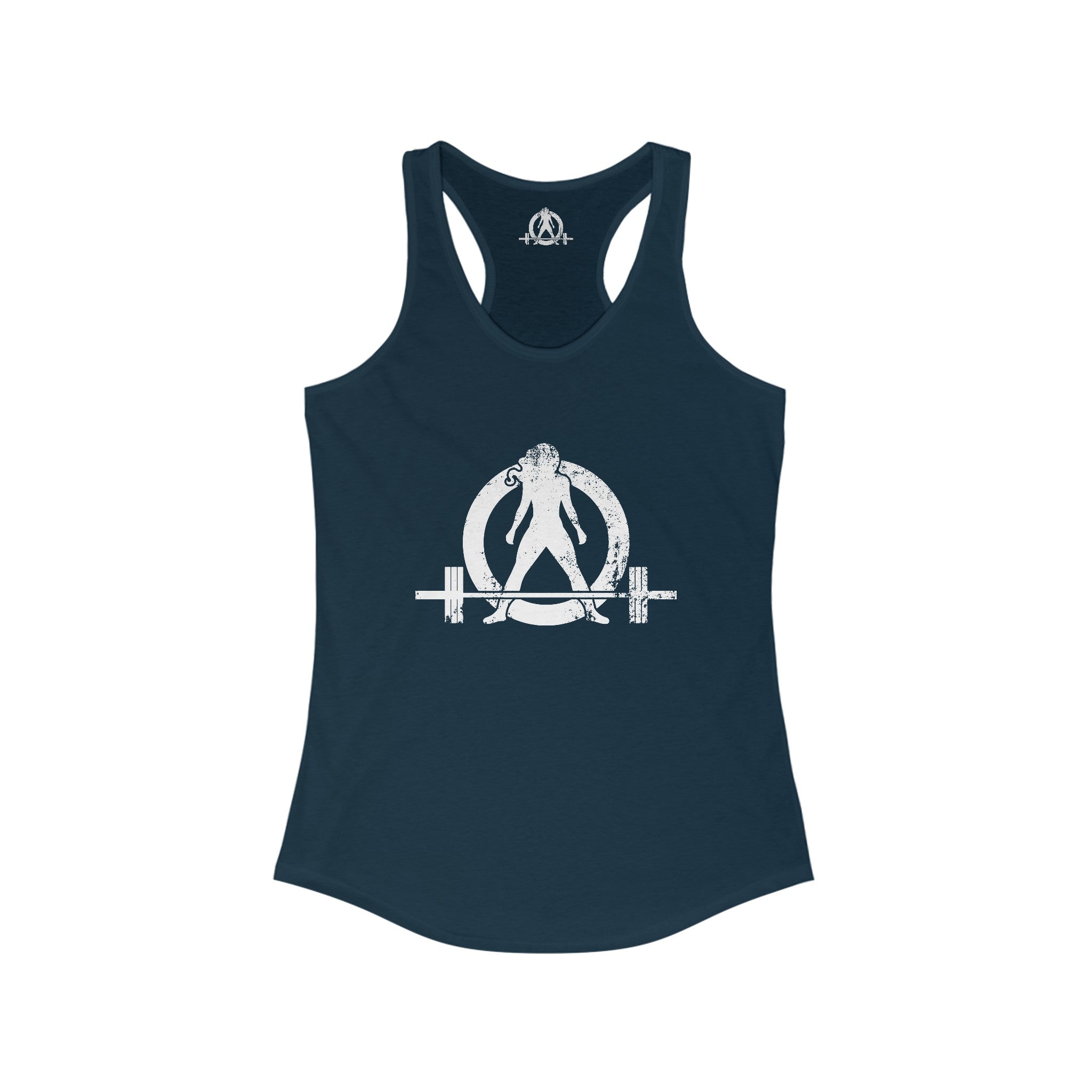 Distressed White Logo - Racer Back Tank Top - Women's Ideal Racerback Tank (BEST SELLER)