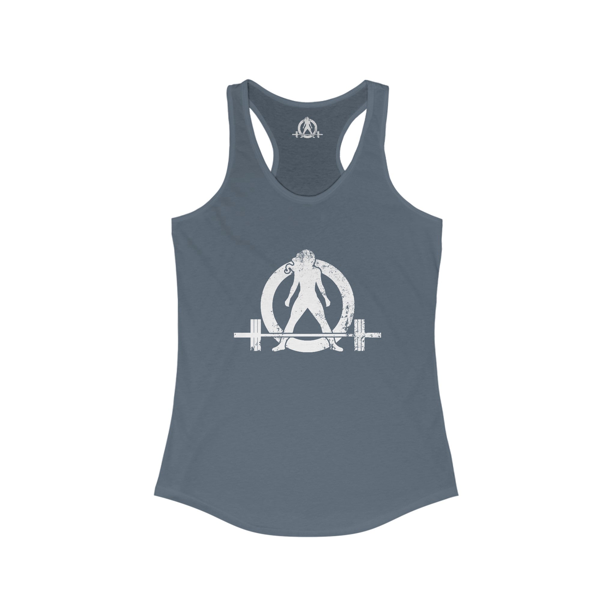 Distressed White Logo - Racer Back Tank Top - Women's Ideal Racerback Tank (BEST SELLER)