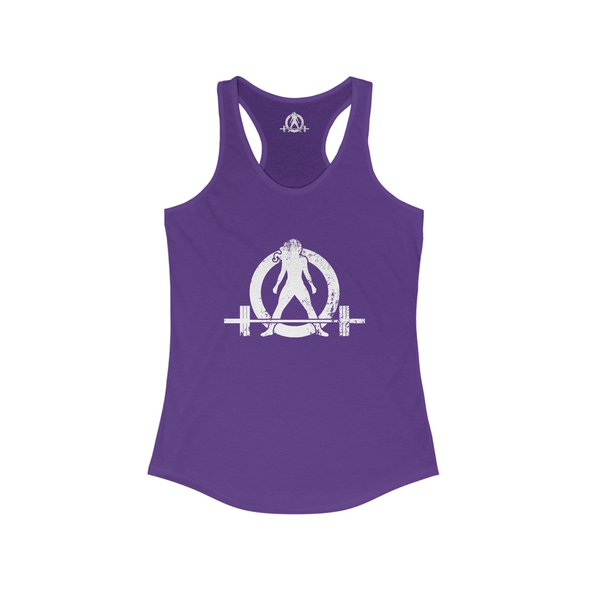 Distressed White Logo - Racer Back Tank Top - Women's Ideal Racerback Tank (BEST SELLER)