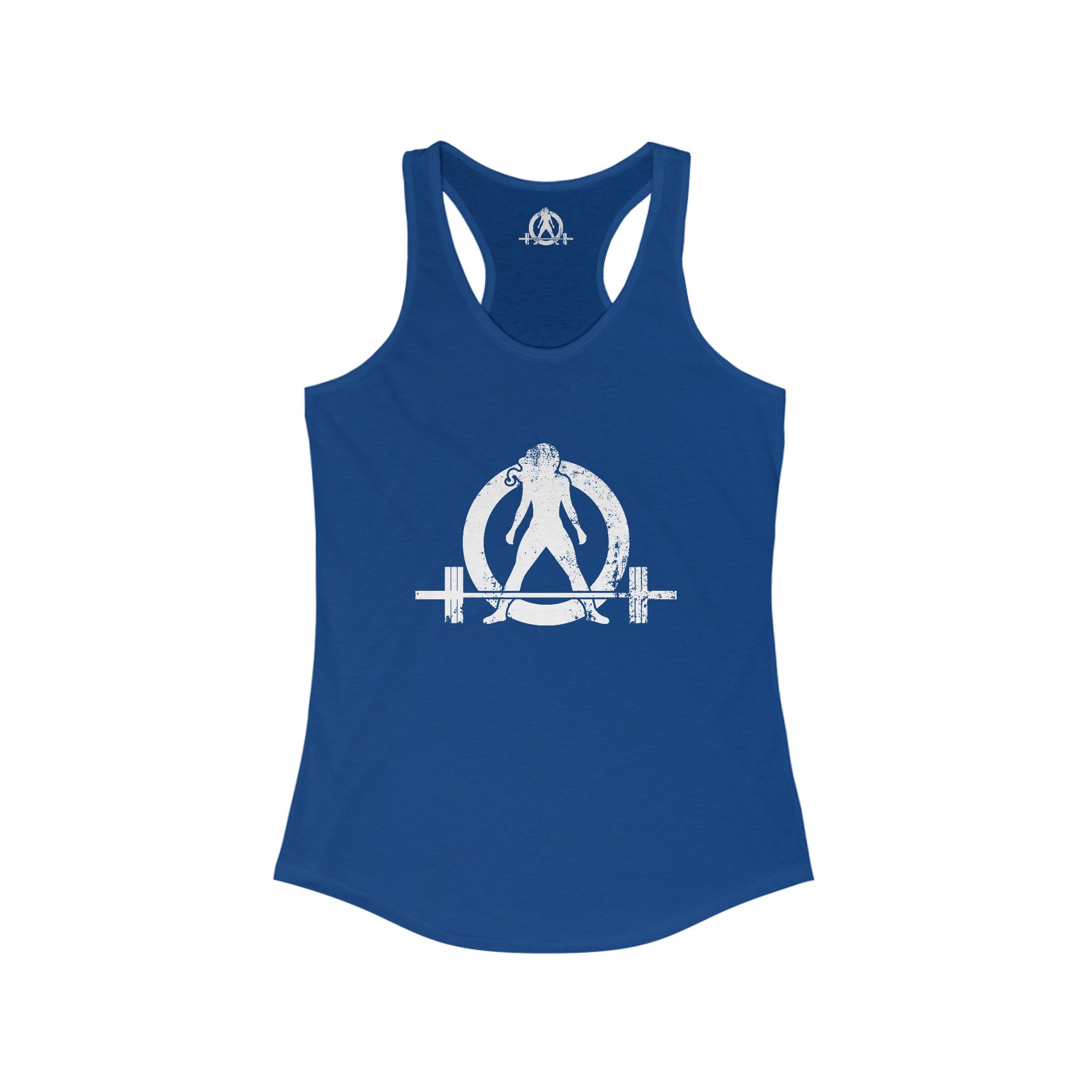 Distressed White Logo - Racer Back Tank Top - Women's Ideal Racerback Tank (BEST SELLER)