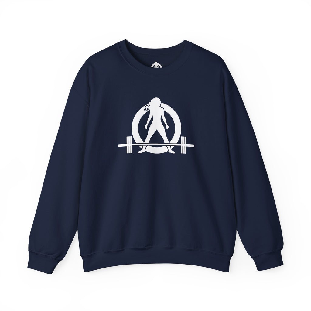 Workout To Burn Off The Crazy - Unisex Heavy Blend™ Crewneck Sweatshirt - Front White Logo - Front & Back Print