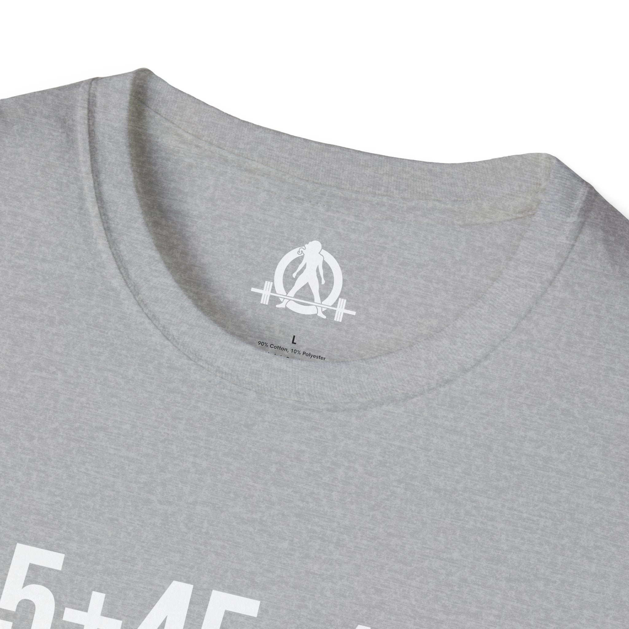 45 + 45 = 135  - Unisex Softstyle T-Shirt - Print on Front Plain Back