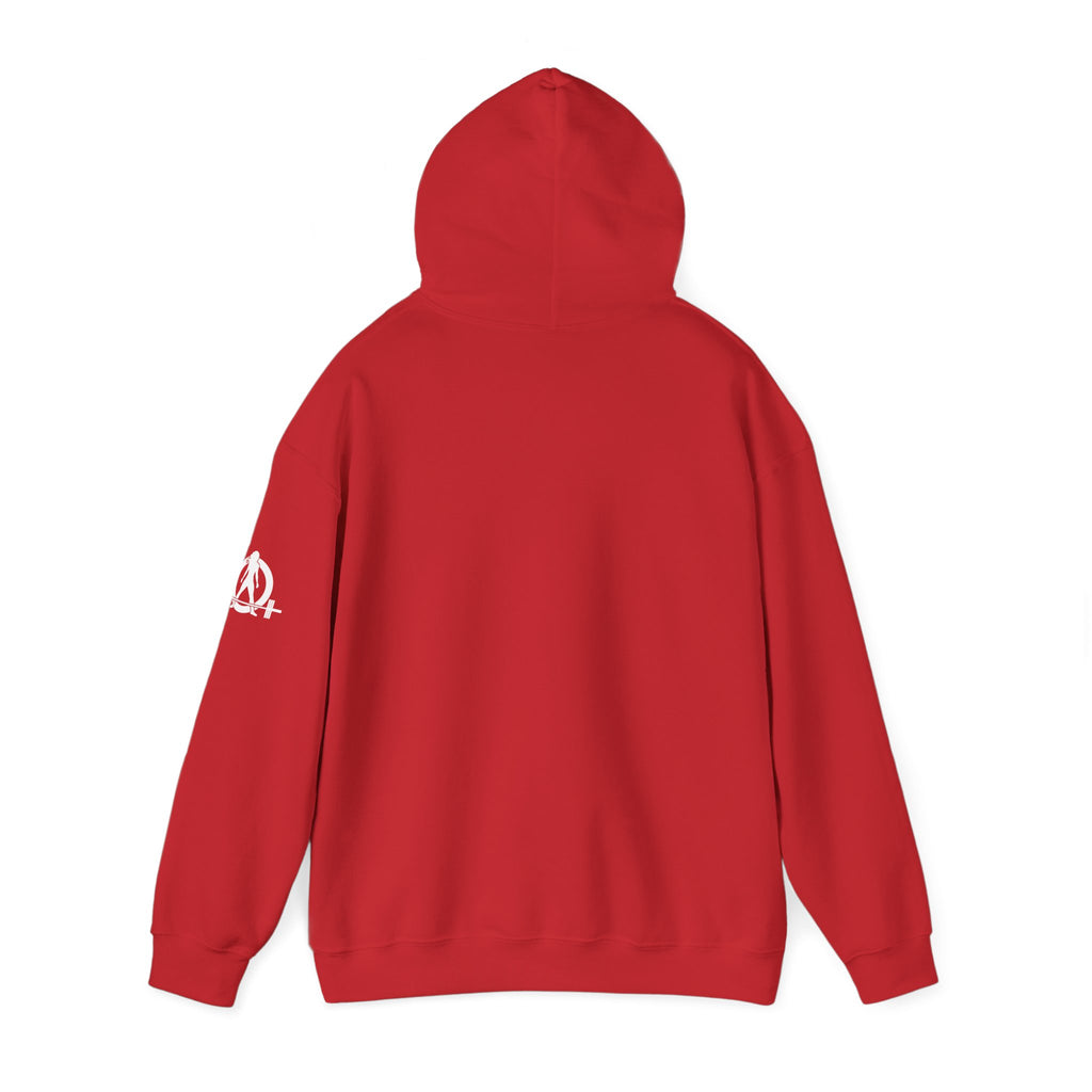 45 + 45 = 135  - Unisex Heavy Blend Hooded Sweatshirt  - White Print on Front & Arm