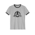 I DON’T WANT TO LOOK SKINNY I WANT TO LOOK LIKE I CAN KICK YOUR ASS - Unisex Cotton Ringer T-Shirt - Black Distressed Logo Front & Back