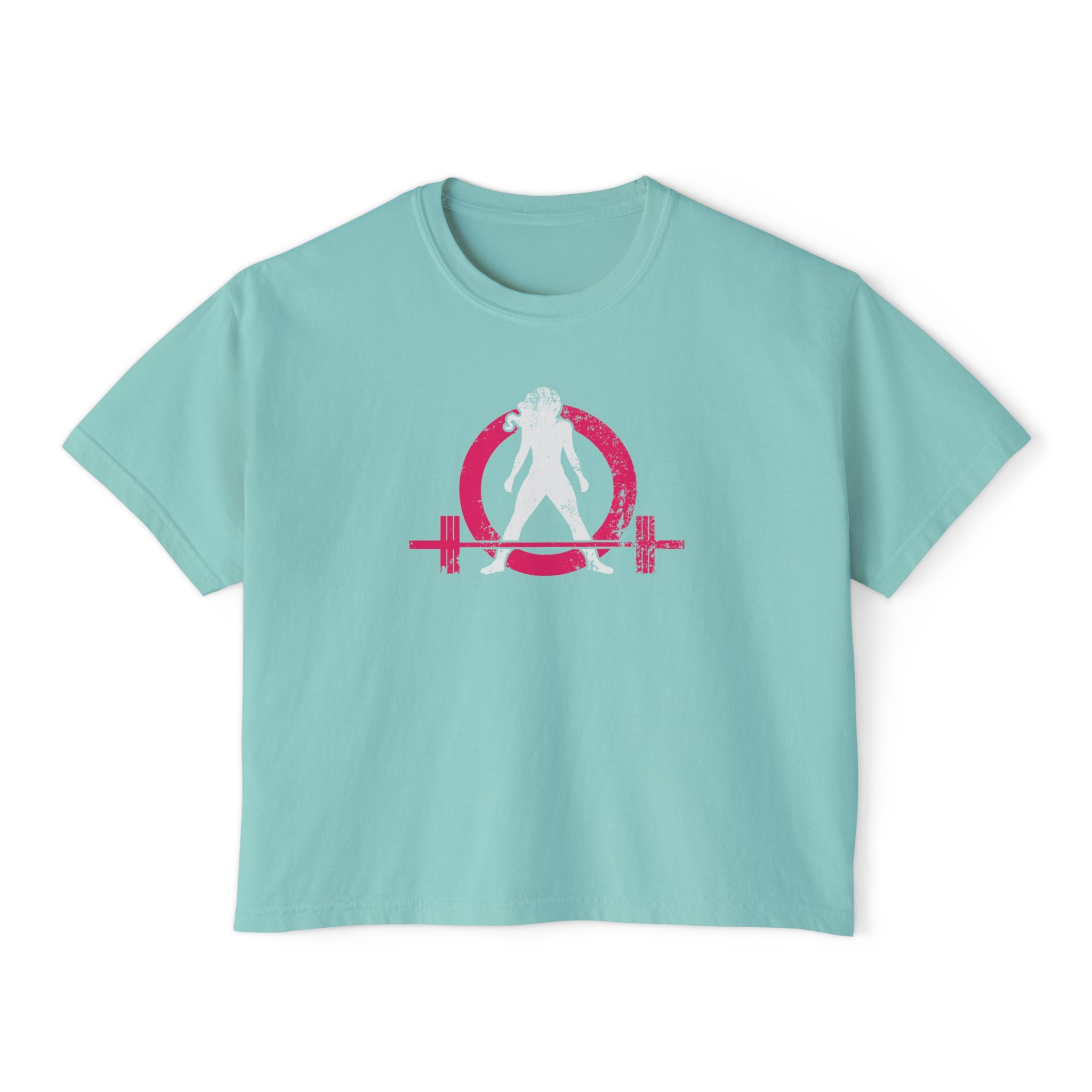 Women's Boxy Tee - Color Distressed Inverted Logo Front