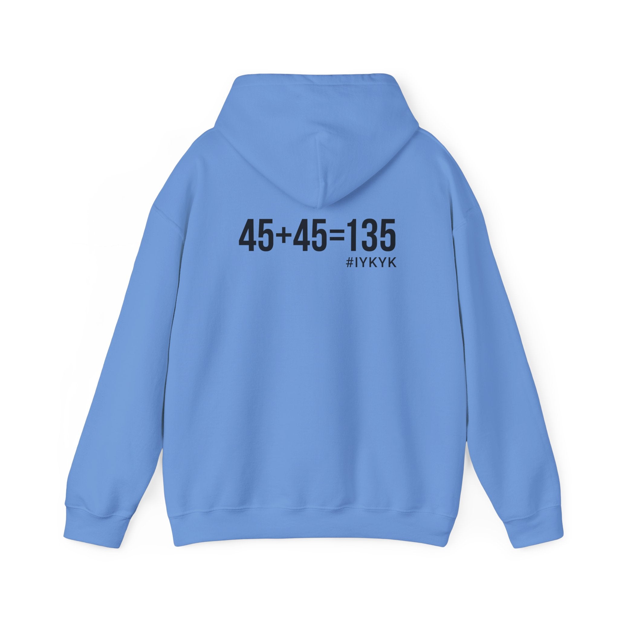 45 + 45 = 135 - Unisex Heavy Blend Hooded Sweatshirt  - Front & Back Print Black