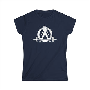 Women's Softstyle Tee - Distressed White Logo - Plain Back