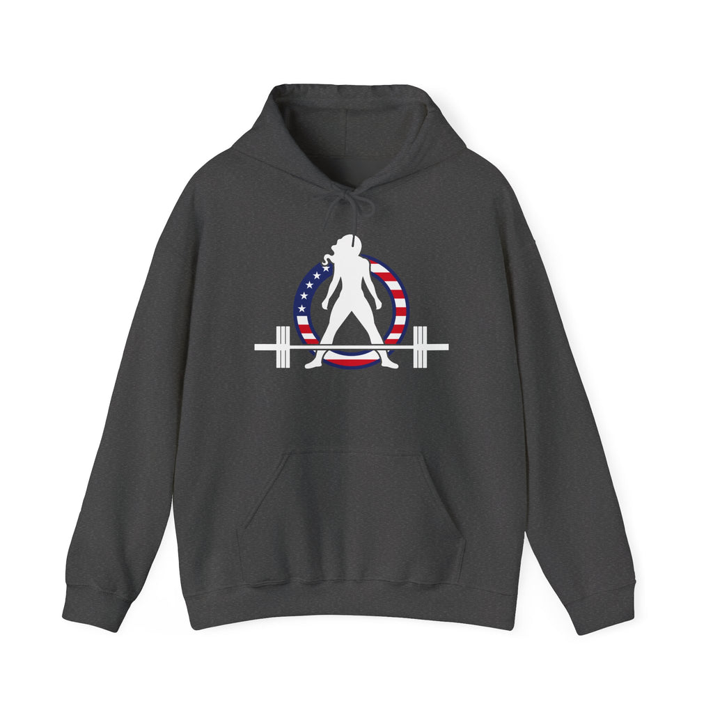 USA Logo - Unisex Heavy Blend Hooded Sweatshirt - USA Logo Dark - Plain Back