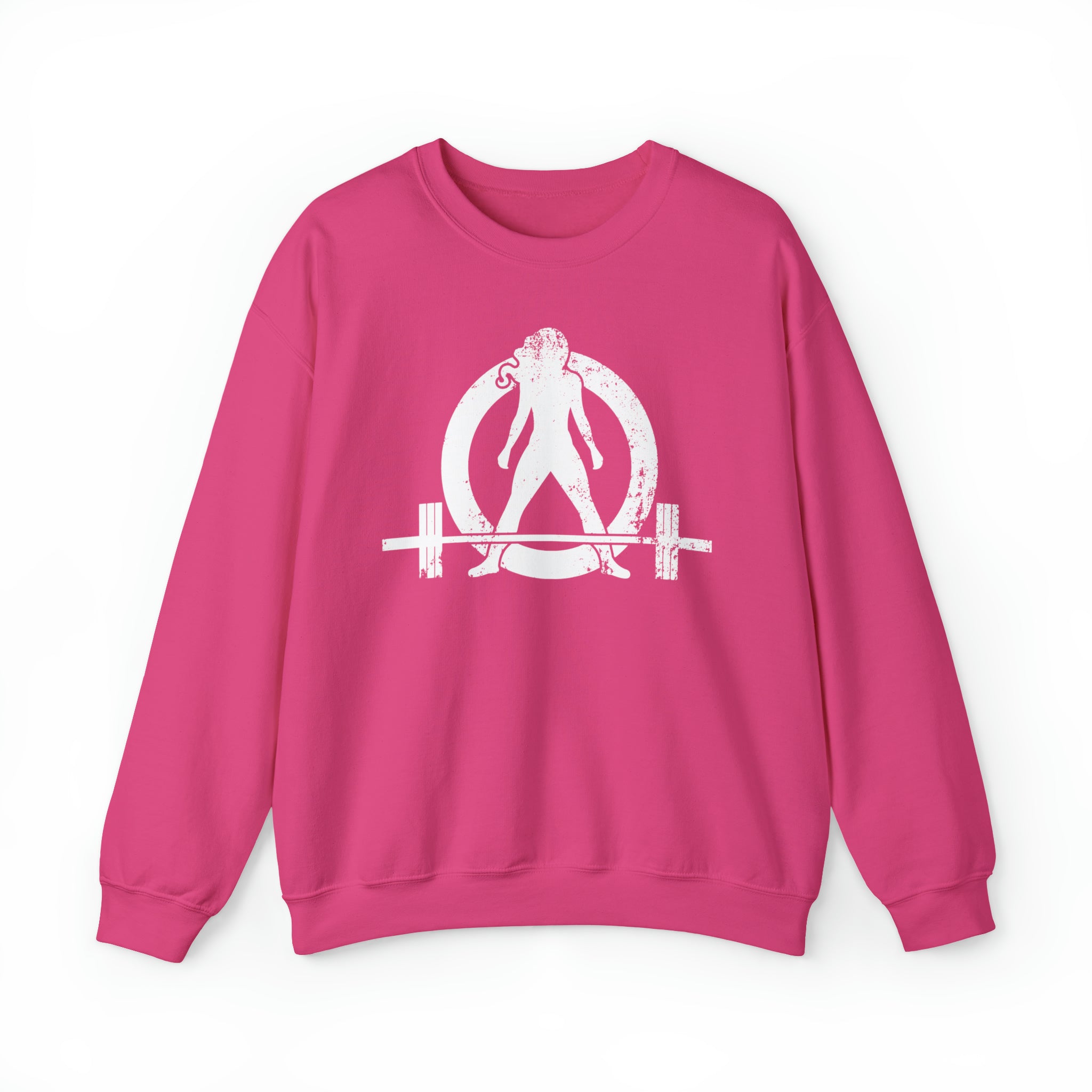 Unisex Heavy Blend™ Crewneck Sweatshirt - Distressed Logo - Plain Back