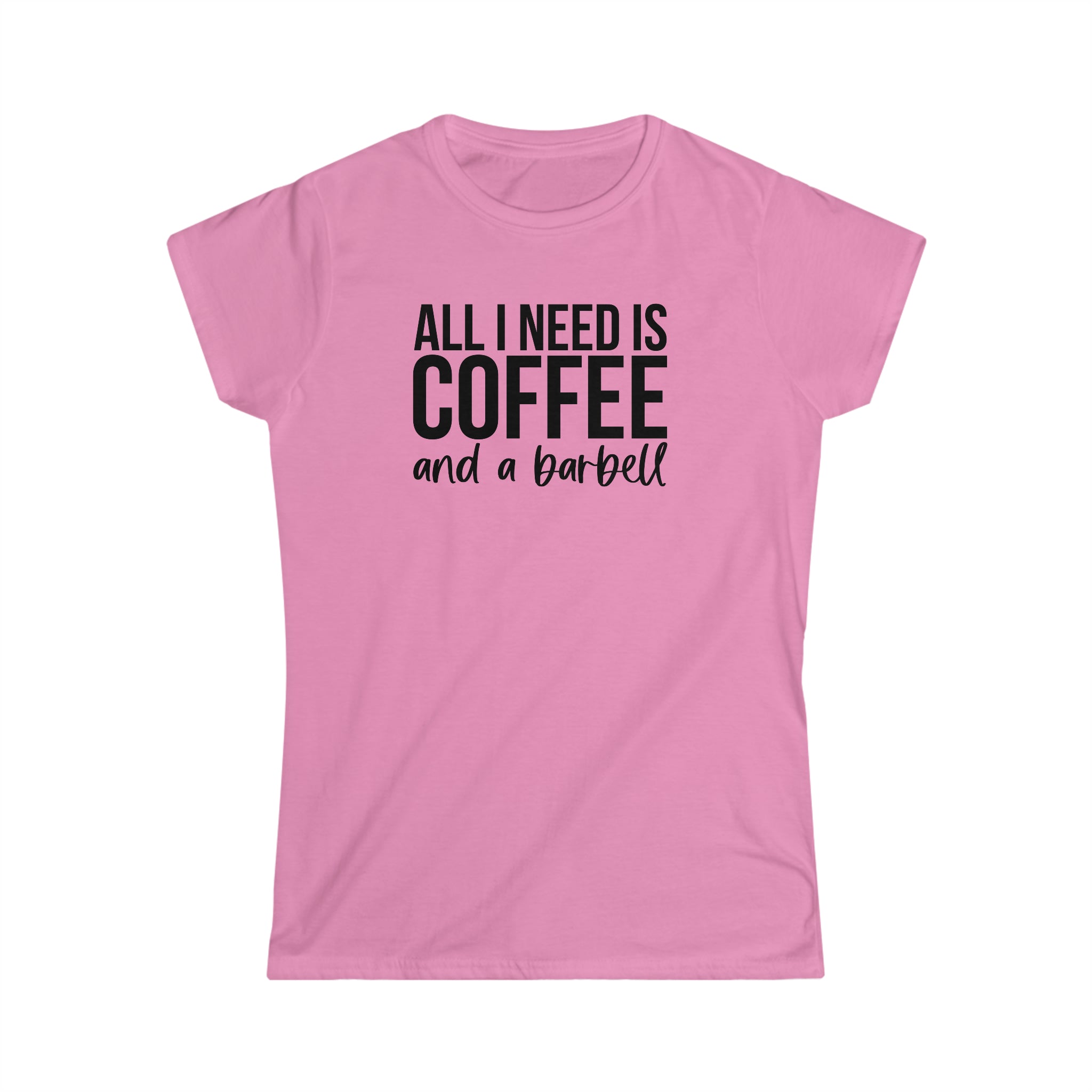 Coffee & A Barbell - Women's Softstyle Tee - Front Logo