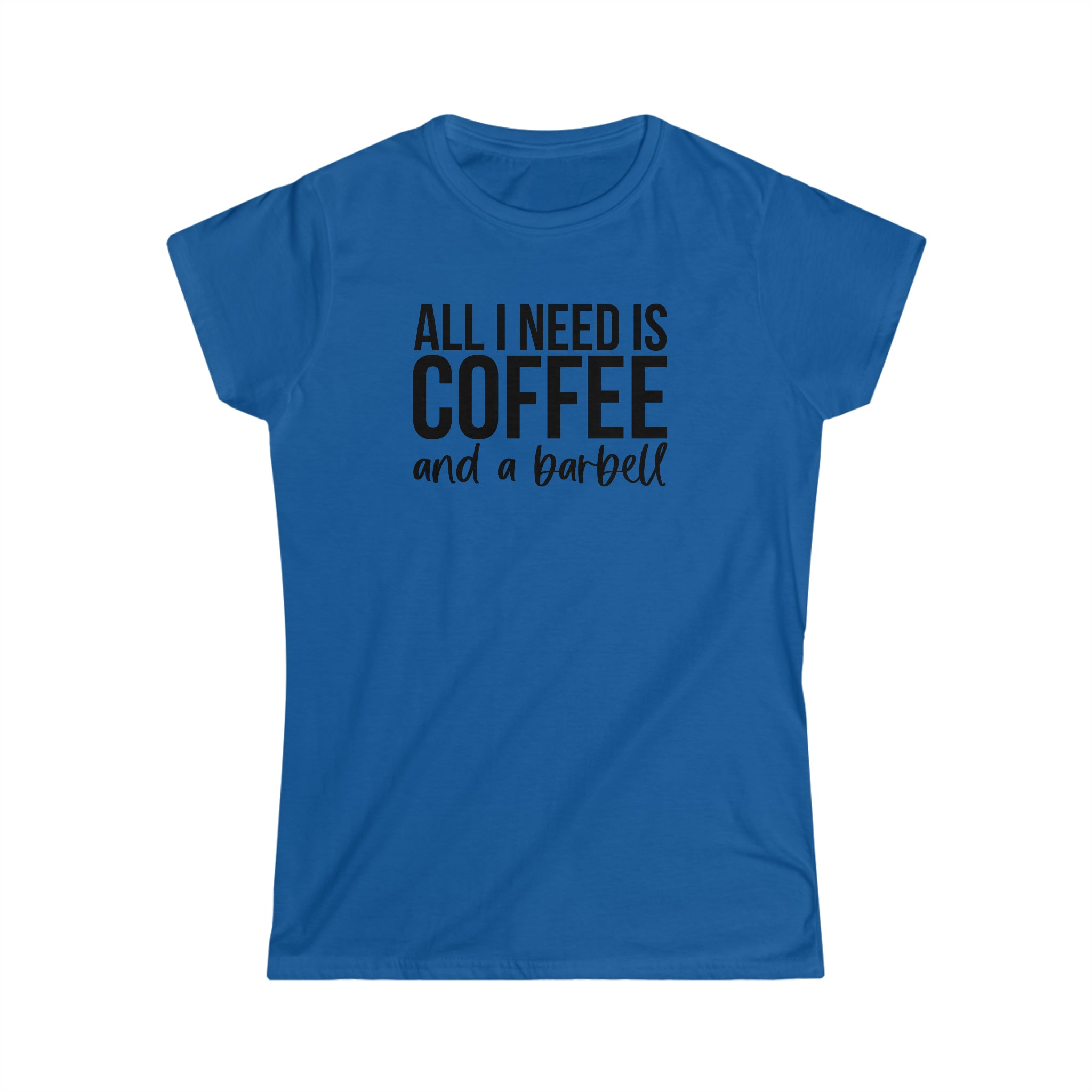 Coffee & A Barbell - Women's Softstyle Tee - Front Logo