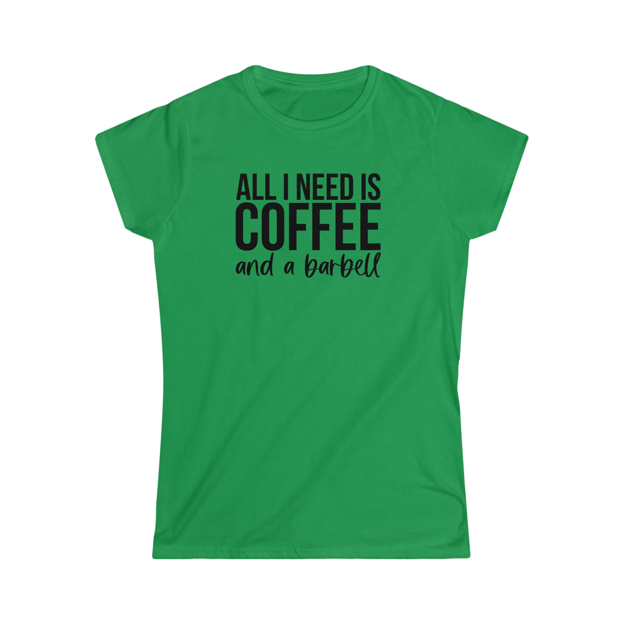 Coffee & A Barbell - Women's Softstyle Tee - Front Logo