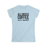 Coffee & A Barbell - Women's Softstyle Tee - Front Logo