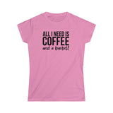 Coffee & A Barbell - Women's Softstyle Tee - Front Logo