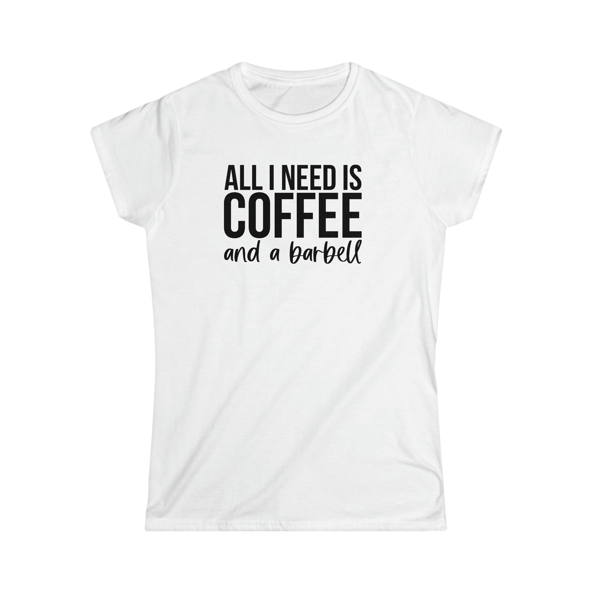 Coffee & A Barbell - Women's Softstyle Tee - Front Logo