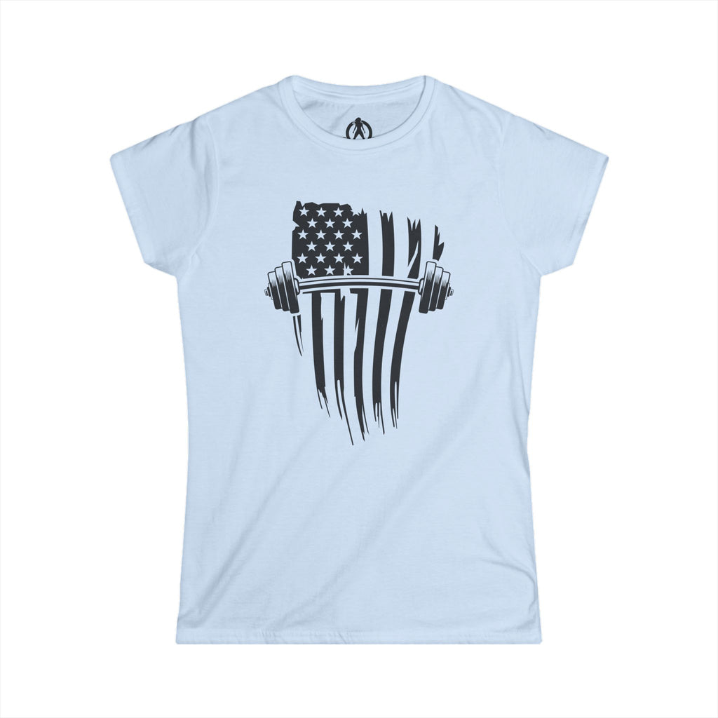 USA Barbell - Women's Softstyle Tee - Black Front Logo
