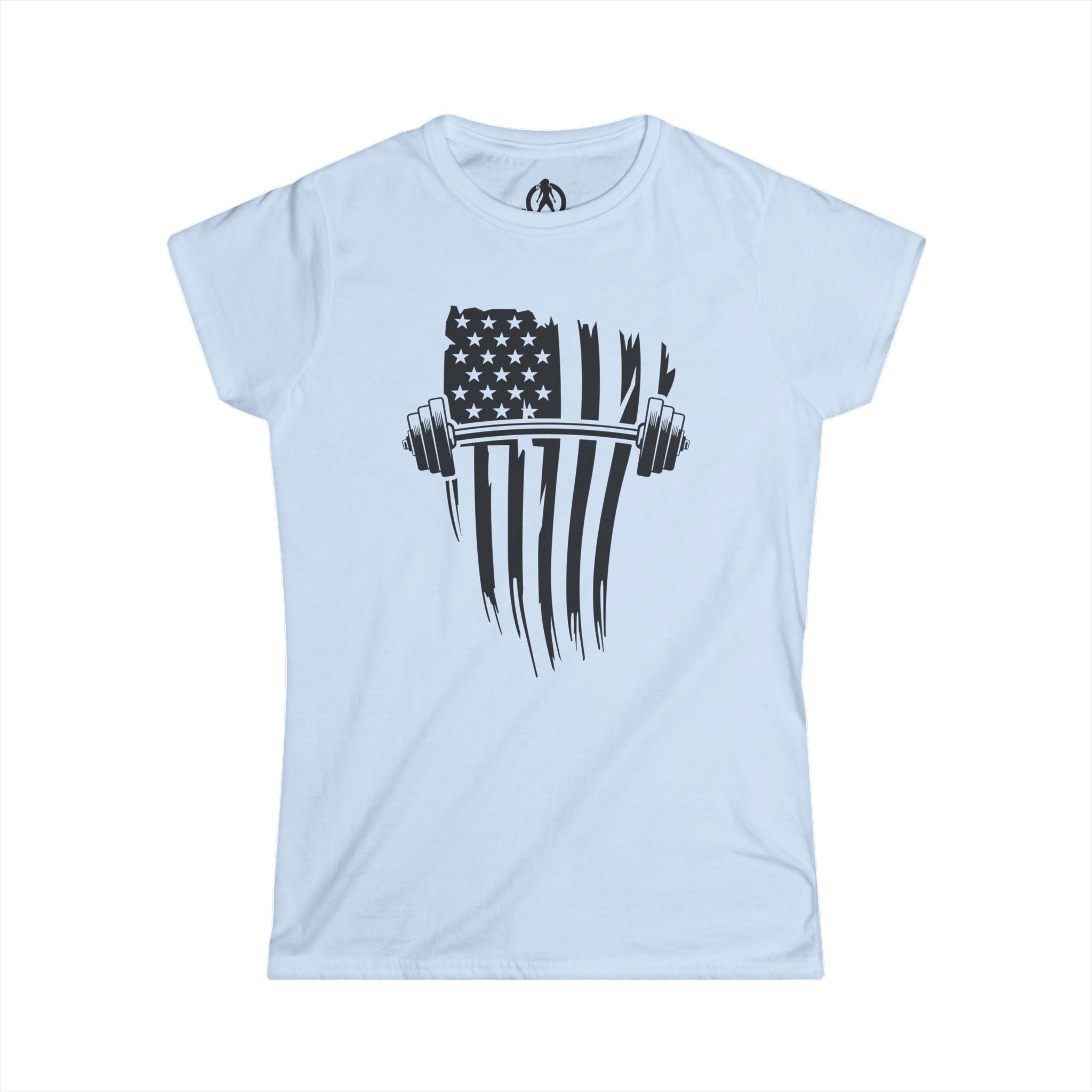 USA Barbell - Women's Softstyle Tee - Black Front Logo