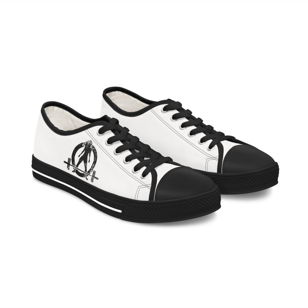Women's Low Top Sneakers - Distressed Black Logo