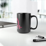 Black Mug, 15oz - Distressed Black Logo