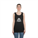 Unisex Heavy Cotton Tank Top -  White Logo - Kick Your Ass