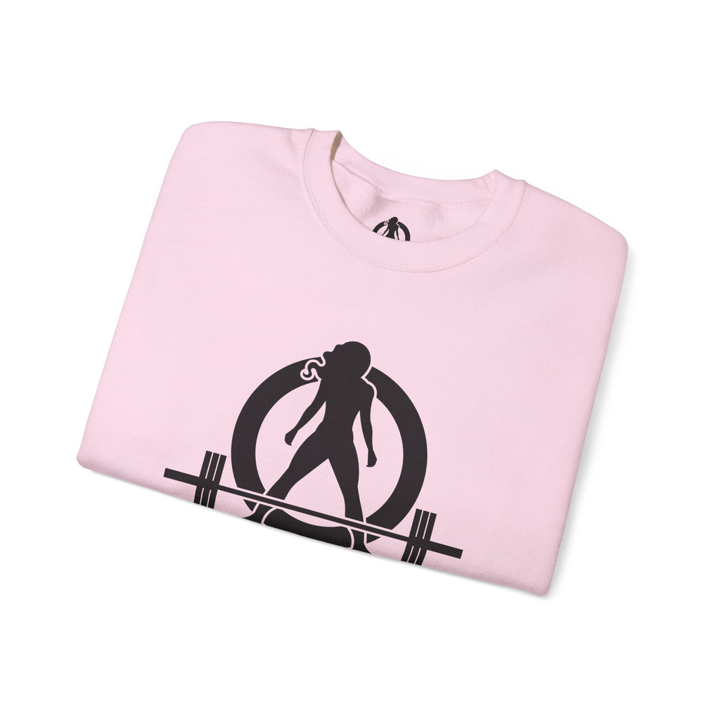 Lift Heavy Run Fast - Unisex Heavy Blend™ Crewneck Sweatshirt - Black Logo Front & Back