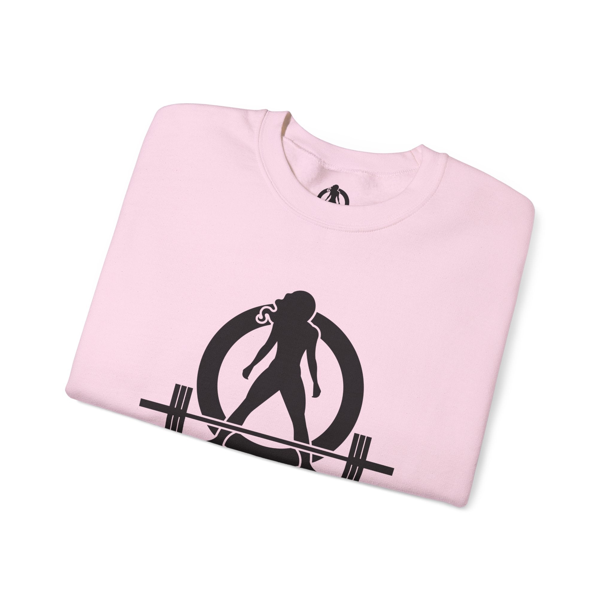 Lift Heavy Run Fast - Unisex Heavy Blend™ Crewneck Sweatshirt - Black Logo Front & Back