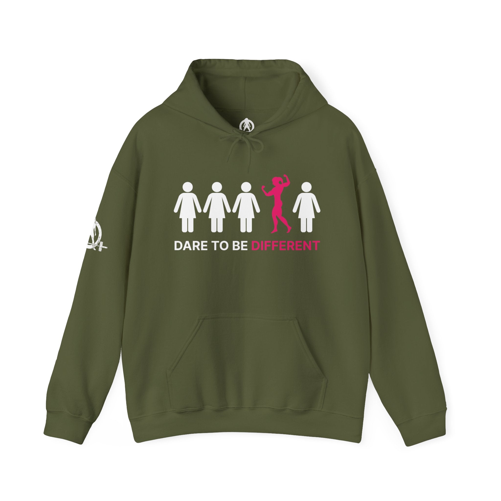 Dare To Be Different Flex - Unisex Heavy Blend Hooded Sweatshirt - White Print on Front & Back