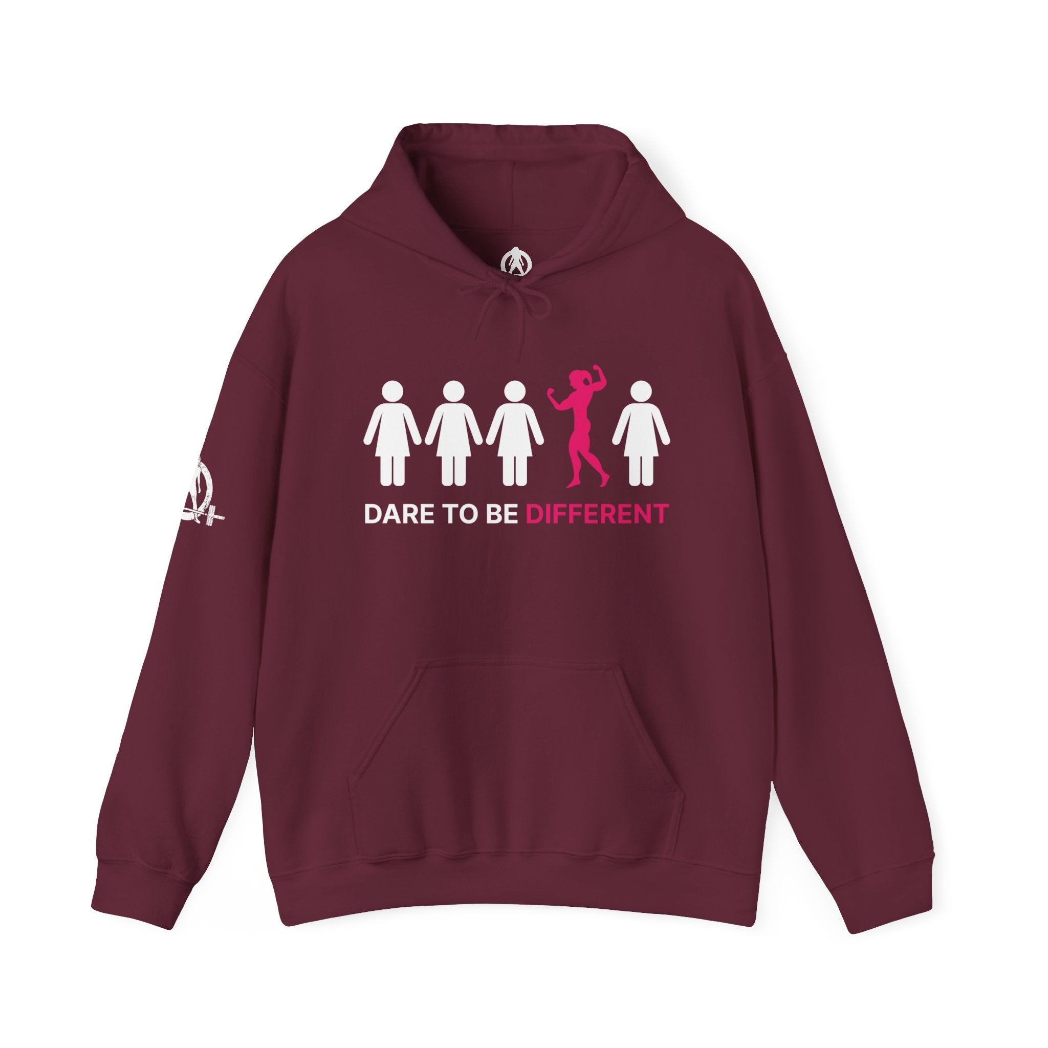 Dare To Be Different Flex - Unisex Heavy Blend Hooded Sweatshirt - White Print on Front & Back