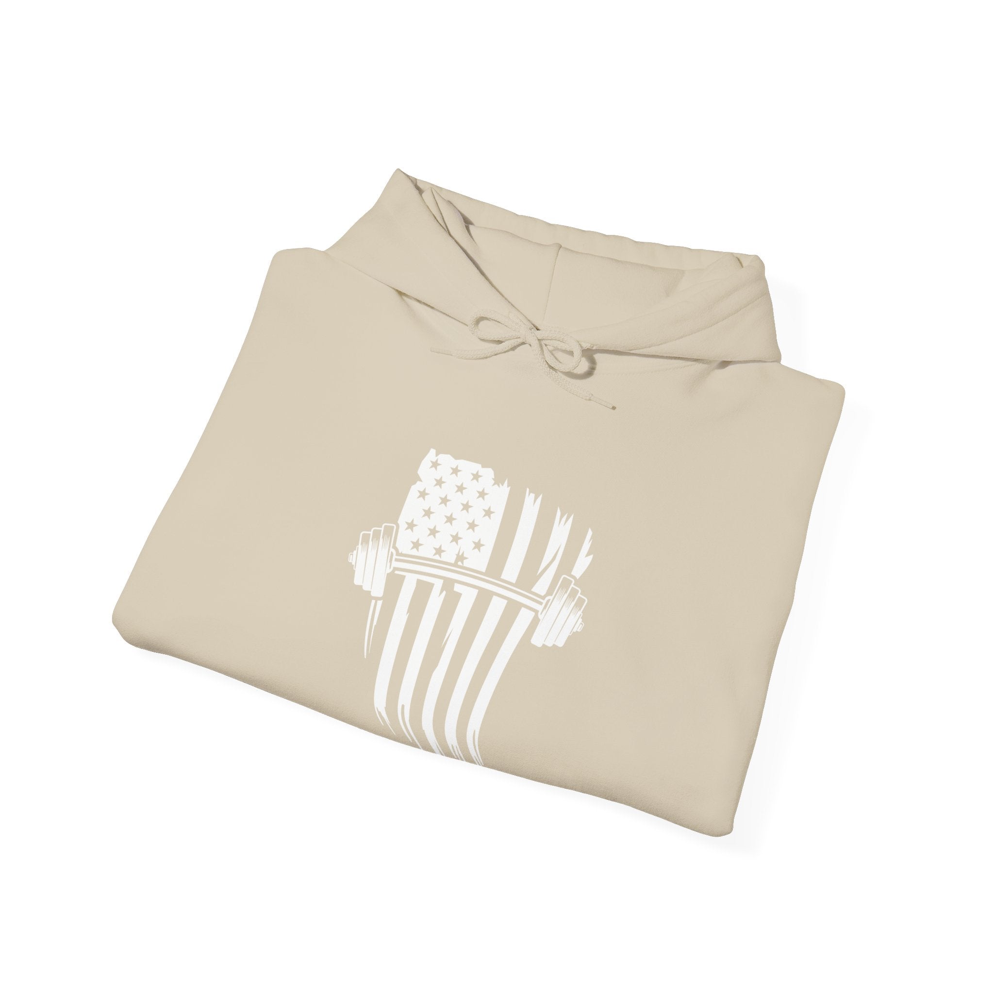 USA Barbell - Unisex Heavy Blend Hooded Sweatshirt  - Front White Logo