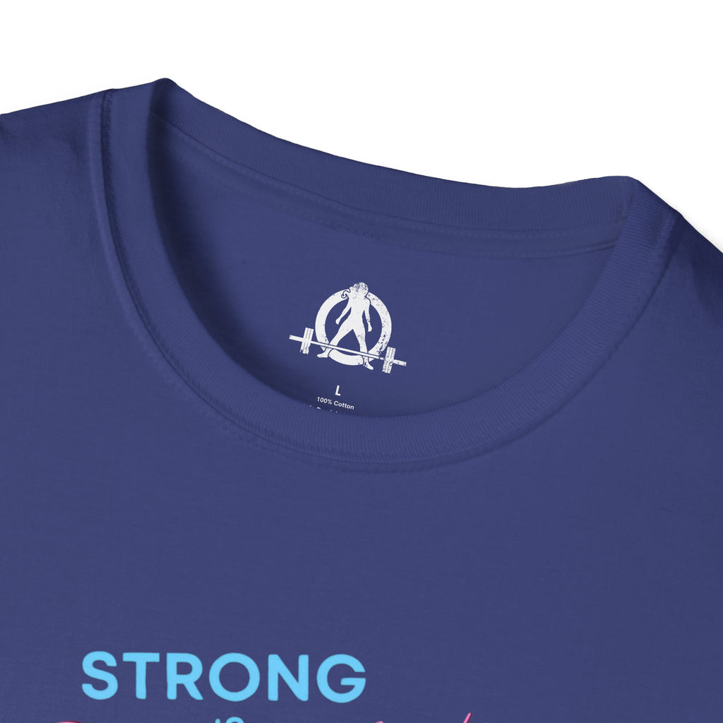 Strong Is Beautiful - Comic - Unisex Softstyle T-Shirt - White Print on Front Plain Back