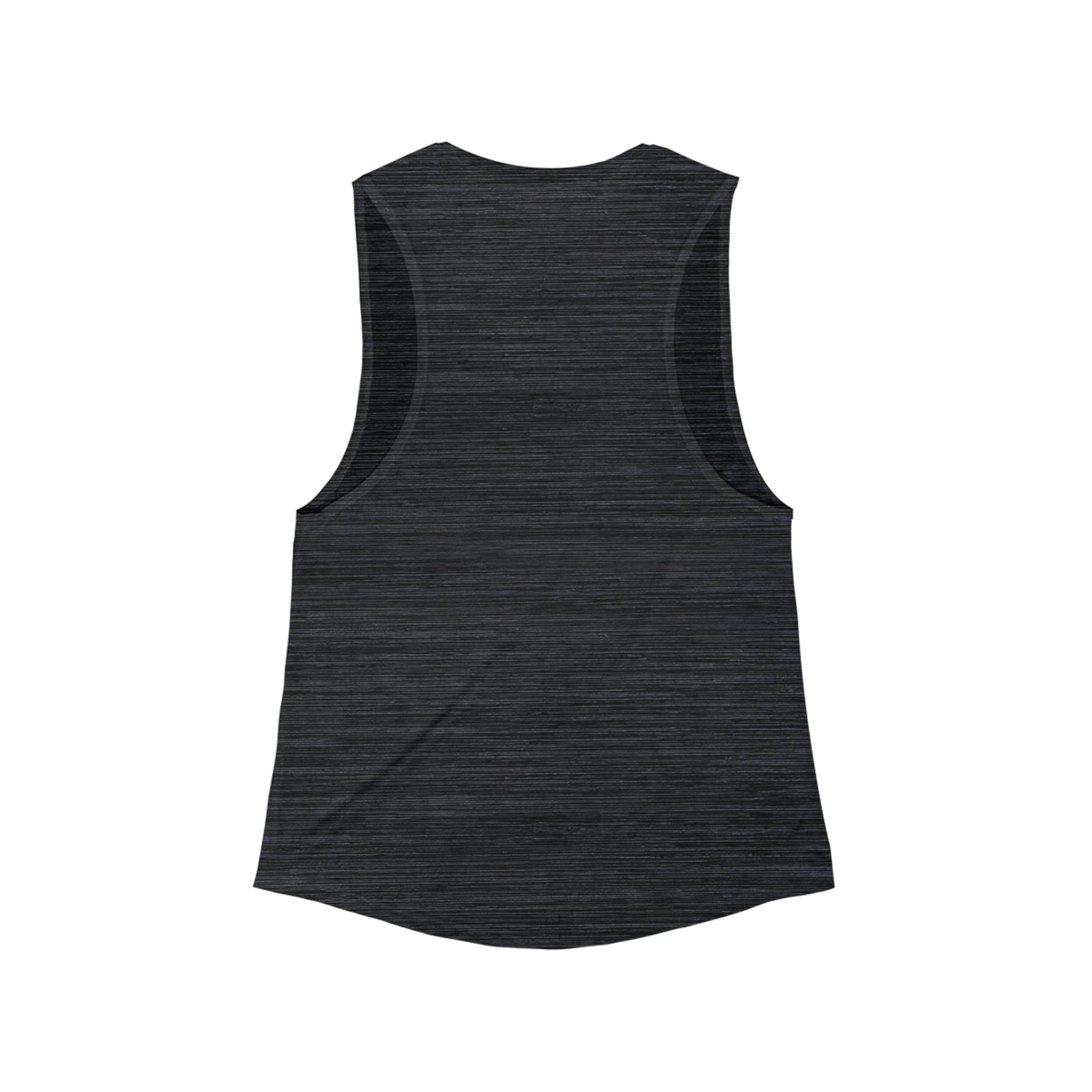 Women's Flowy Scoop Muscle Tank - White Distressed Logo