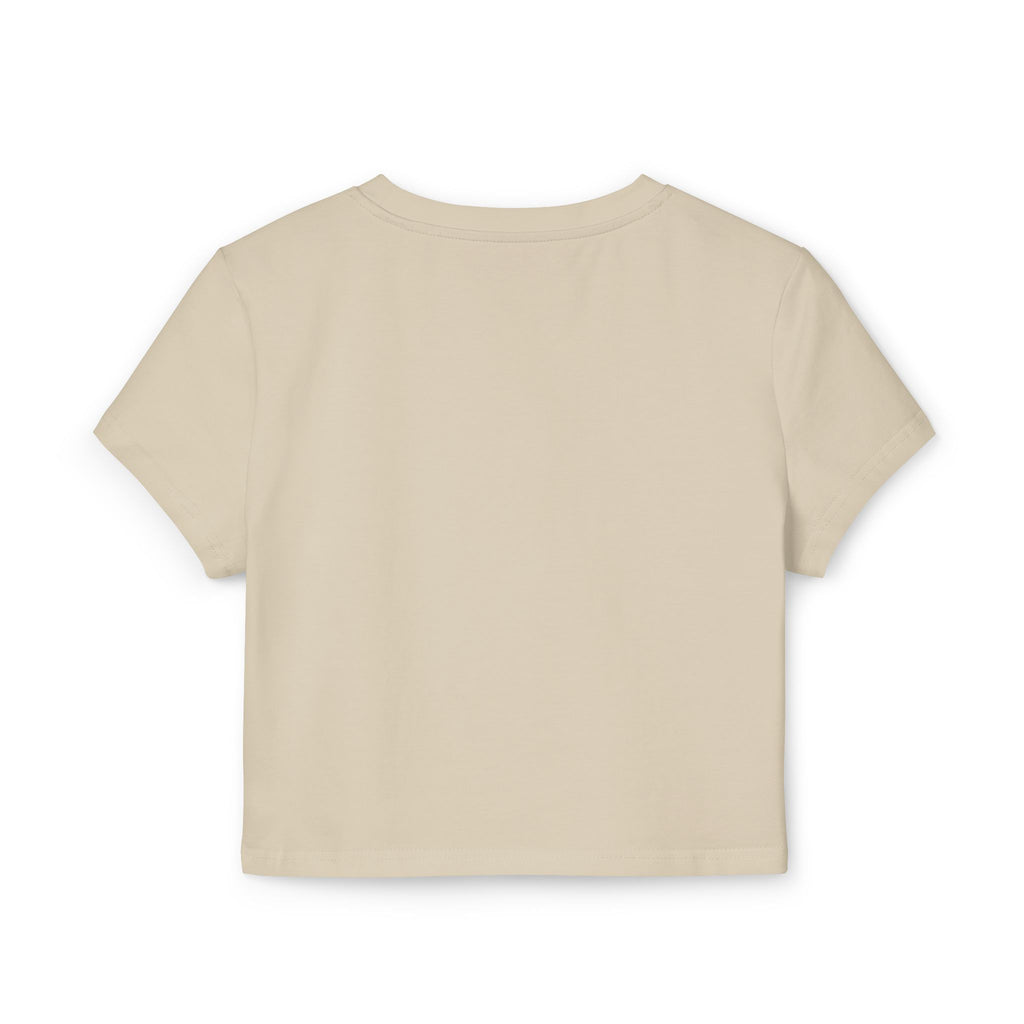 Women's Baby Tee - White Distressed Logo - Halloween Graveyard