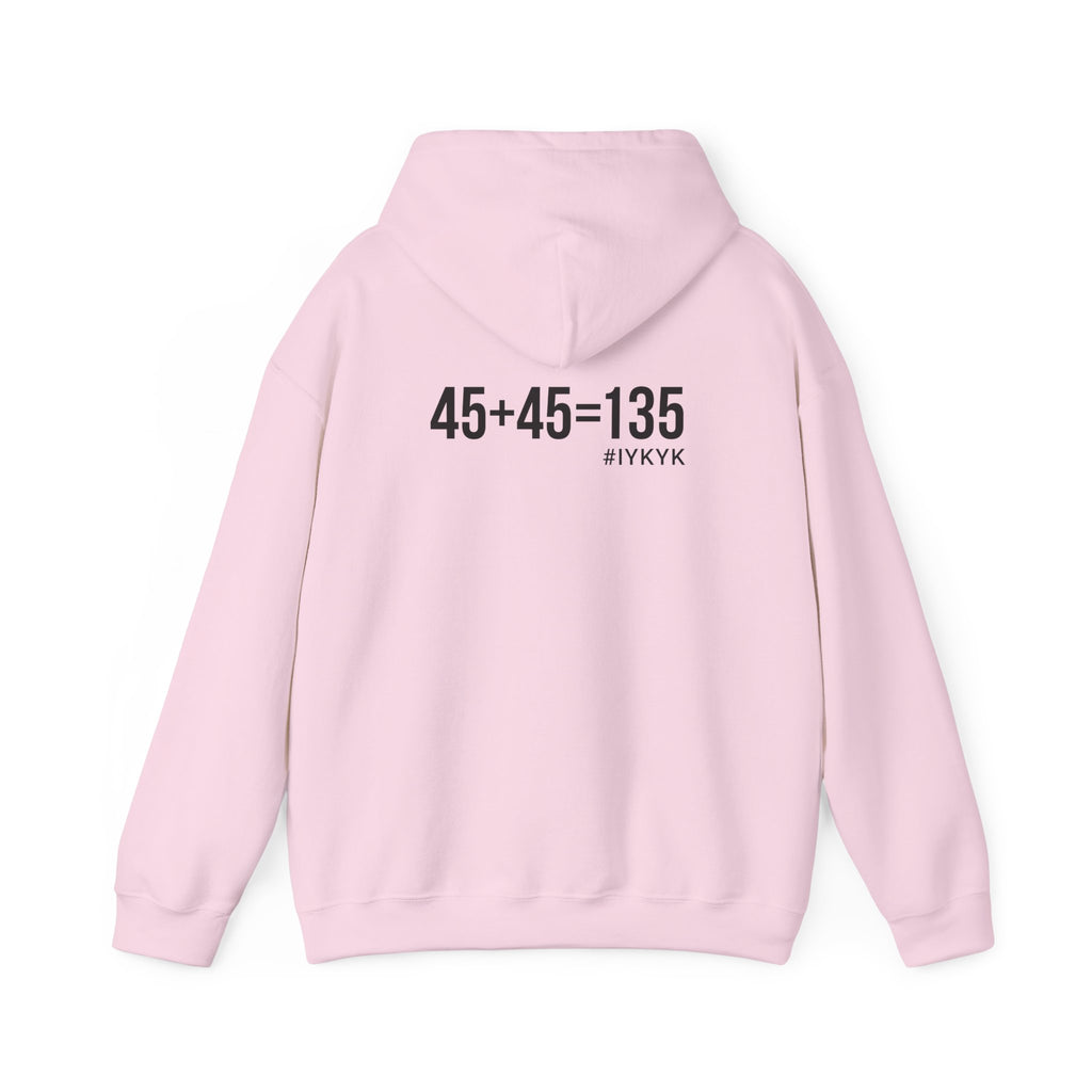45 + 45 = 135 - Unisex Heavy Blend Hooded Sweatshirt  - Black Logo