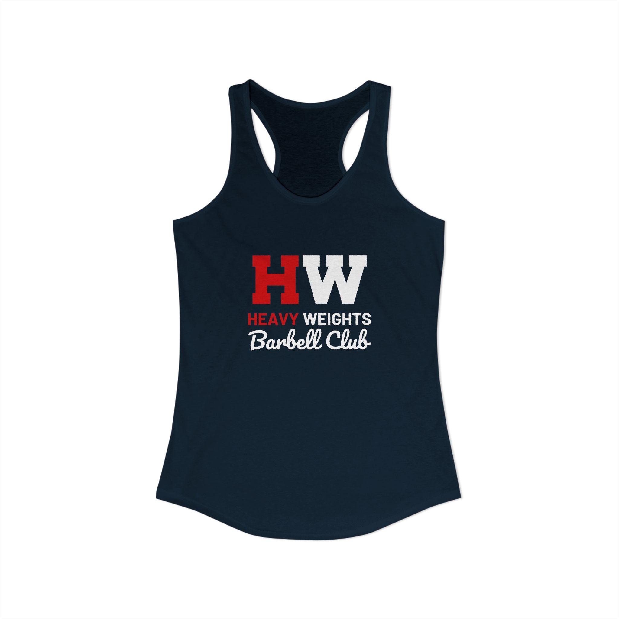 Heavy Weights Barbell Club - Women's Ideal Racerback Tank - Classic Logo - Plain Back
