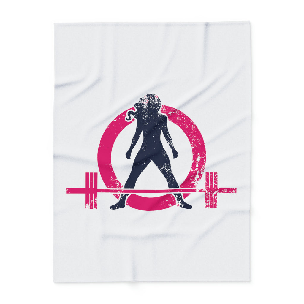 Arctic Fleece Blanket - White Distressed Logo