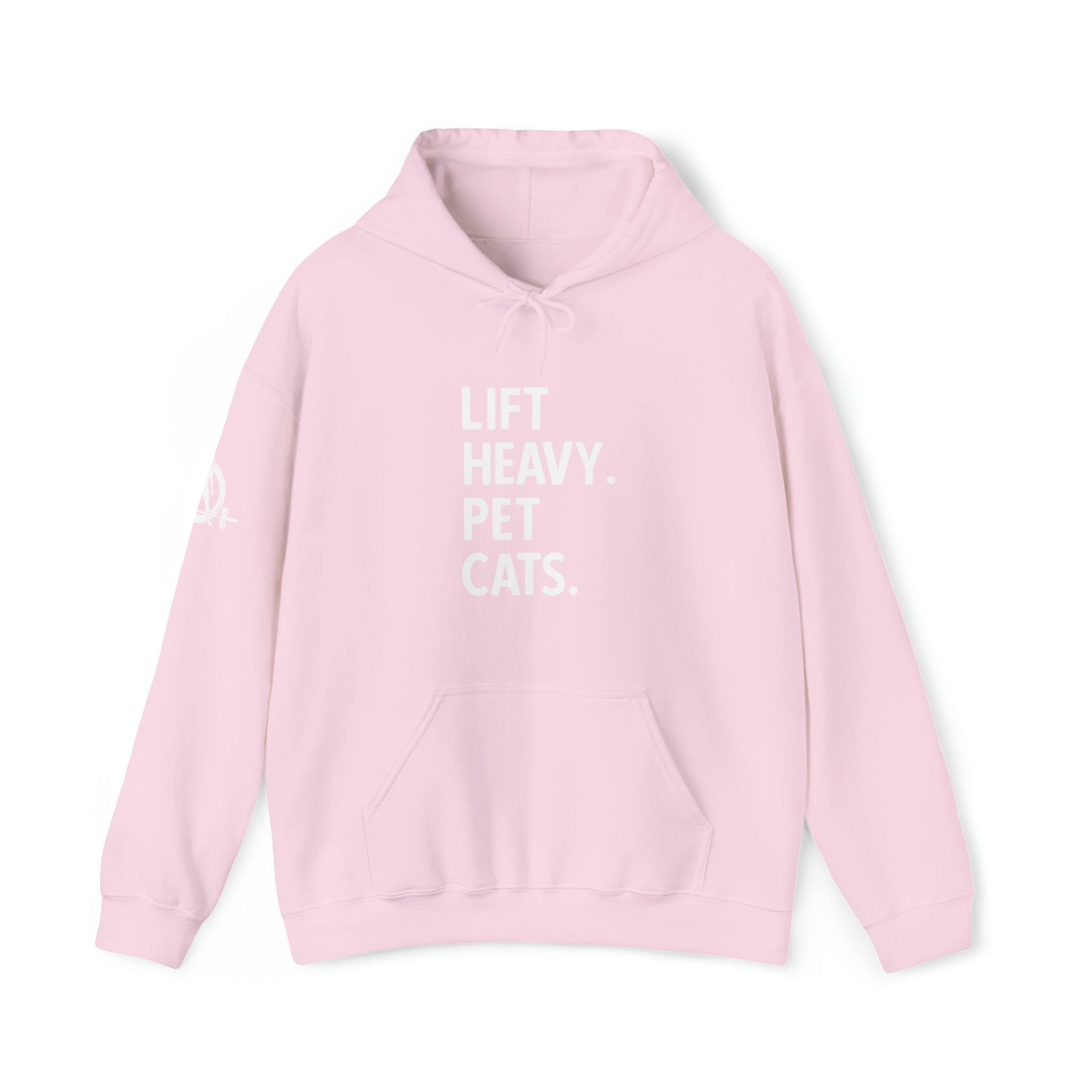 Lift Heavy Pet Cats - Unisex Heavy Blend Hooded Sweatshirt - White Front Logo