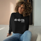 45 + 45 = 135 - Crop Hoodie - White Logo Print on Back