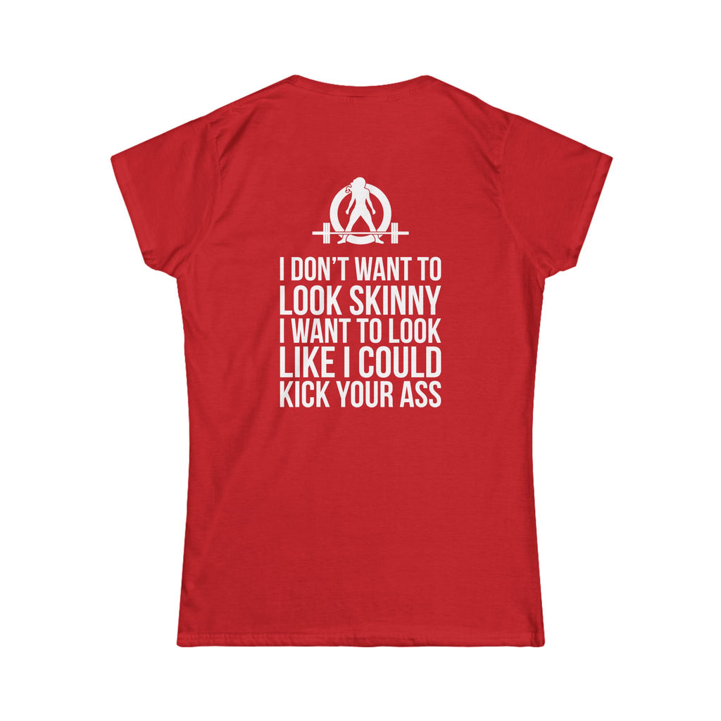 Kick Your Ass - Women's Softstyle Tee - White Logo - V2