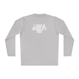 I Could Deadlift You - Unisex Lightweight Long Sleeve Tee - Distressed White Logo + Back