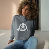 Empowered Crop Hoodie – For Strong Women Who Lift - White Classic WWLW  Logo