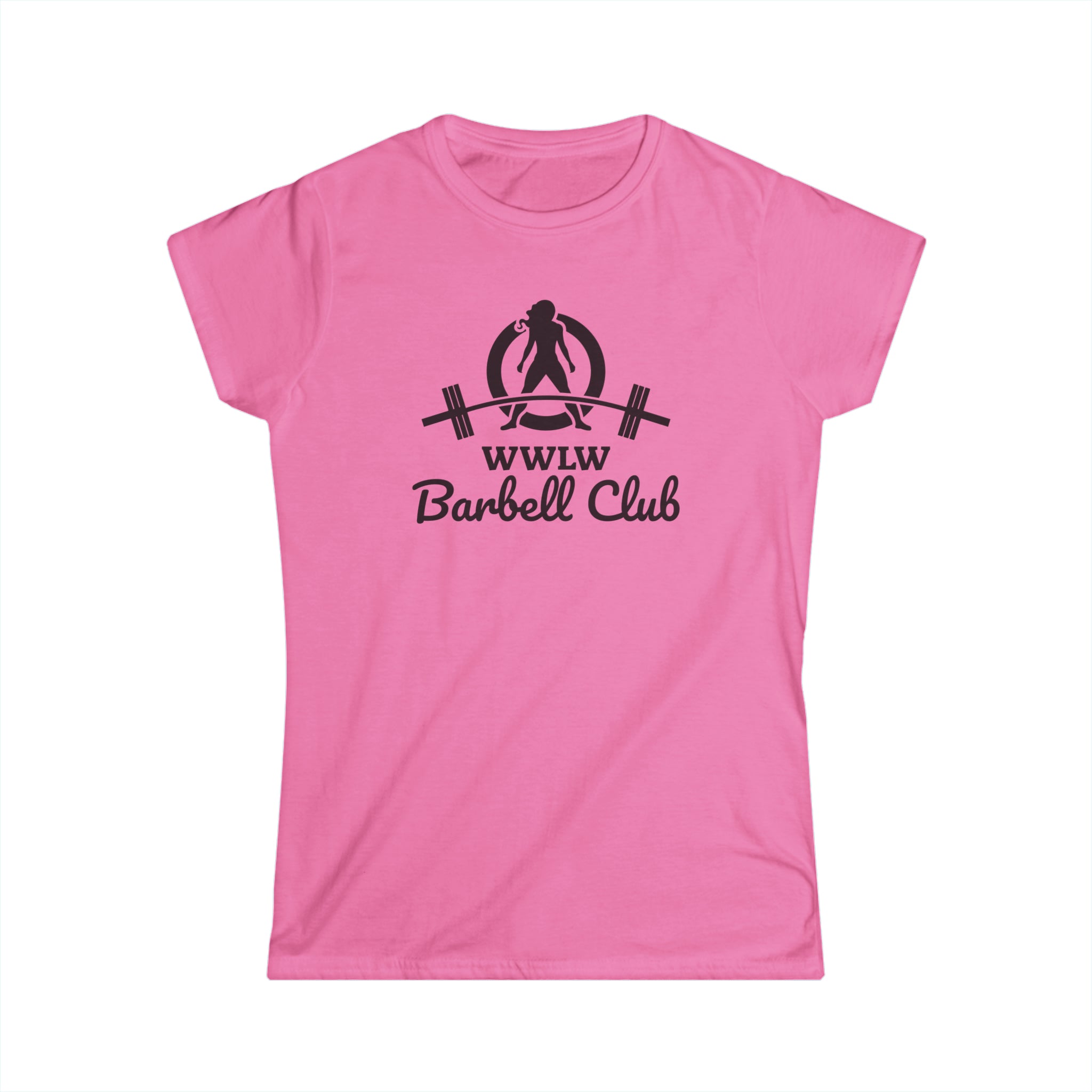 Barbell Club - Women's Softstyle Tee - Black Logo - Plain Back