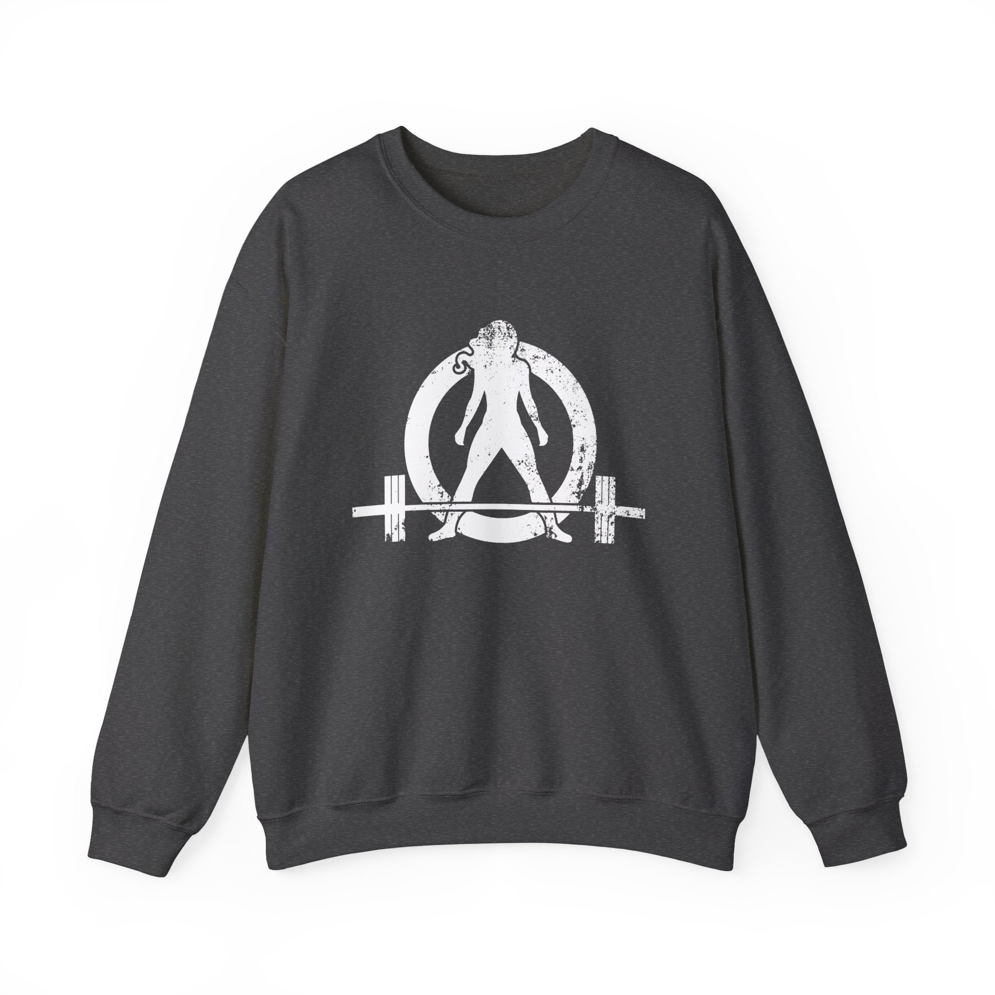 Distressed Logo - Unisex Heavy Blend™ Crewneck Sweatshirt - White Logo