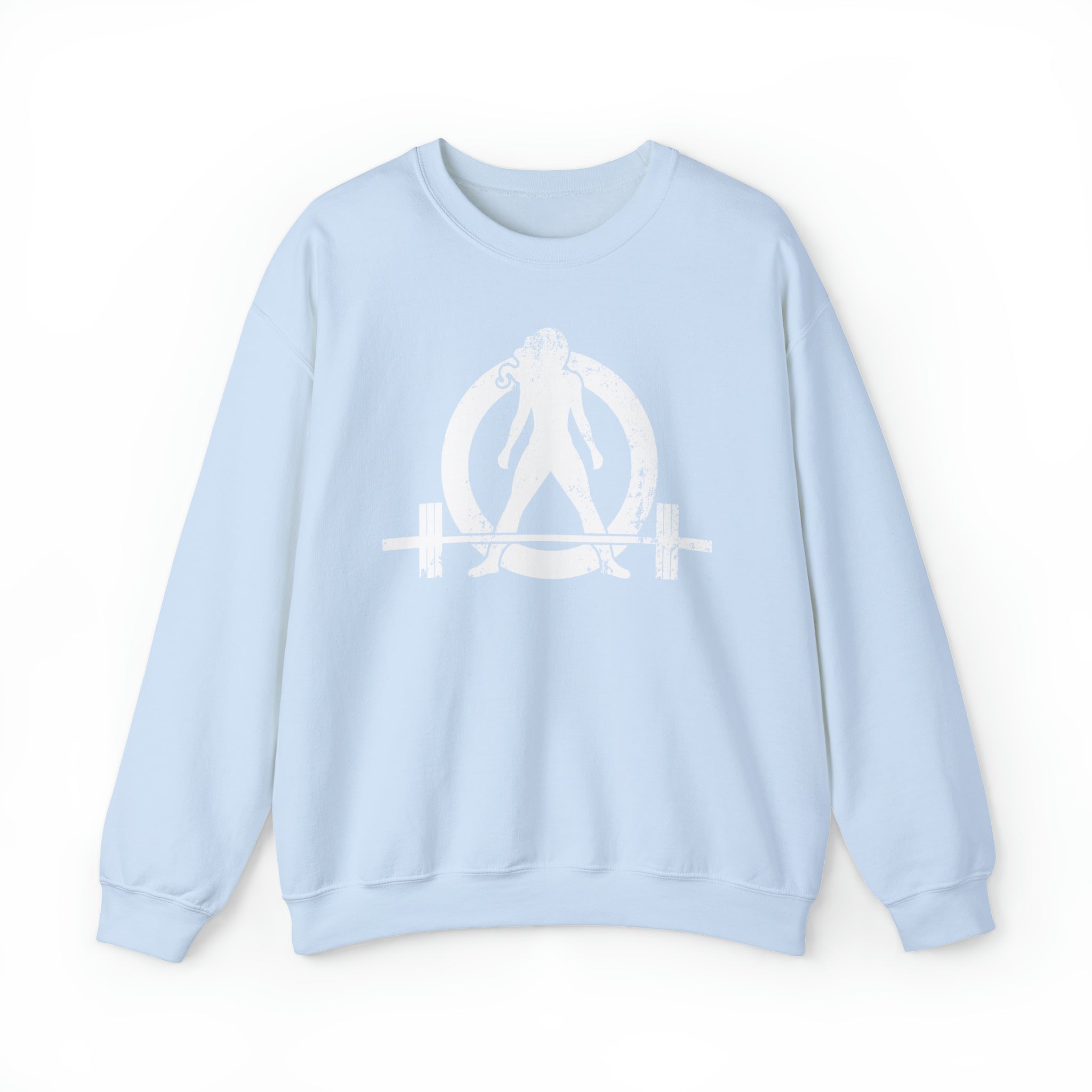 Unisex Heavy Blend™ Crewneck Sweatshirt - Distressed Logo - Plain Back