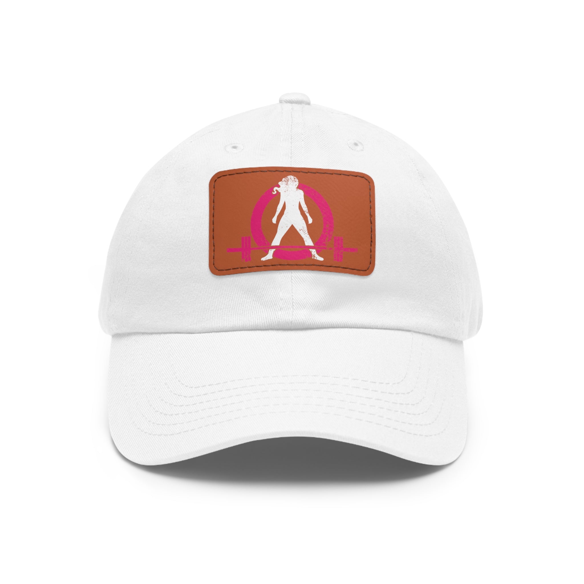 Distressed - Dad Hat with Leather Patch (Rectangle) - Color Font