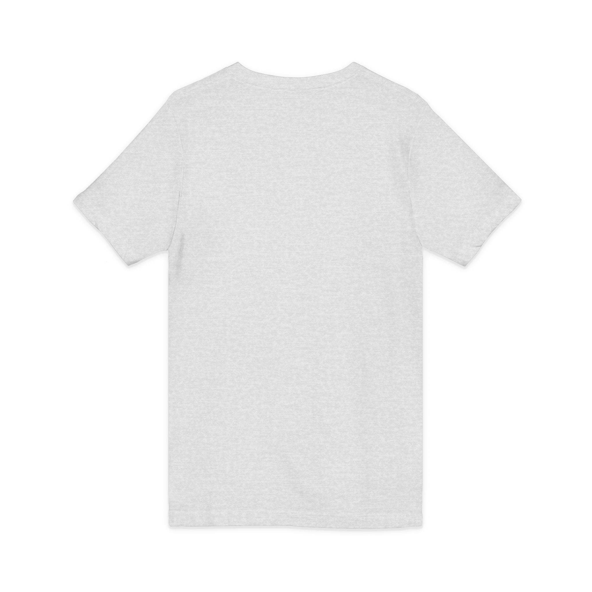 Coffee & Barbells - Unisex Jersey Short Sleeve V-Neck Tee - Black Logo Plain Back