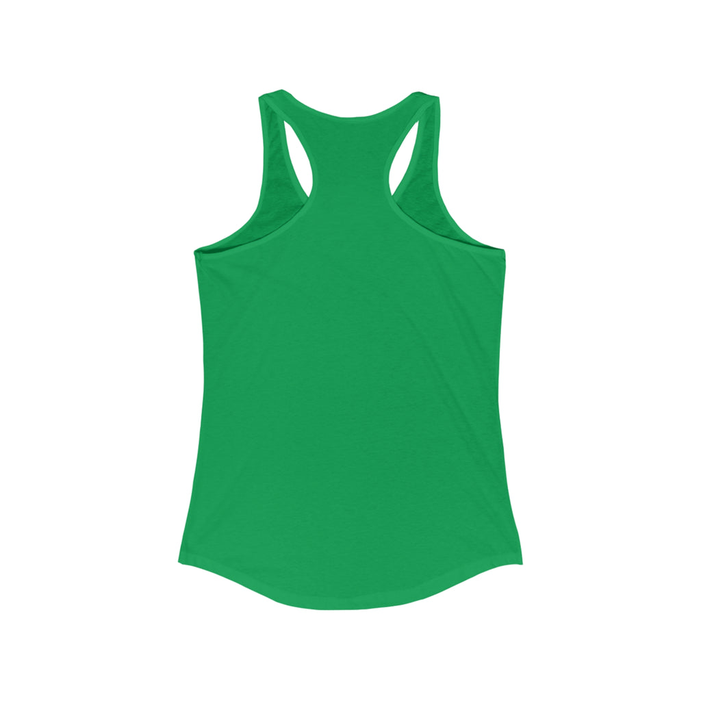 Coffee & Barbells - Women's Ideal Racerback Tank - White Logo Plain Back