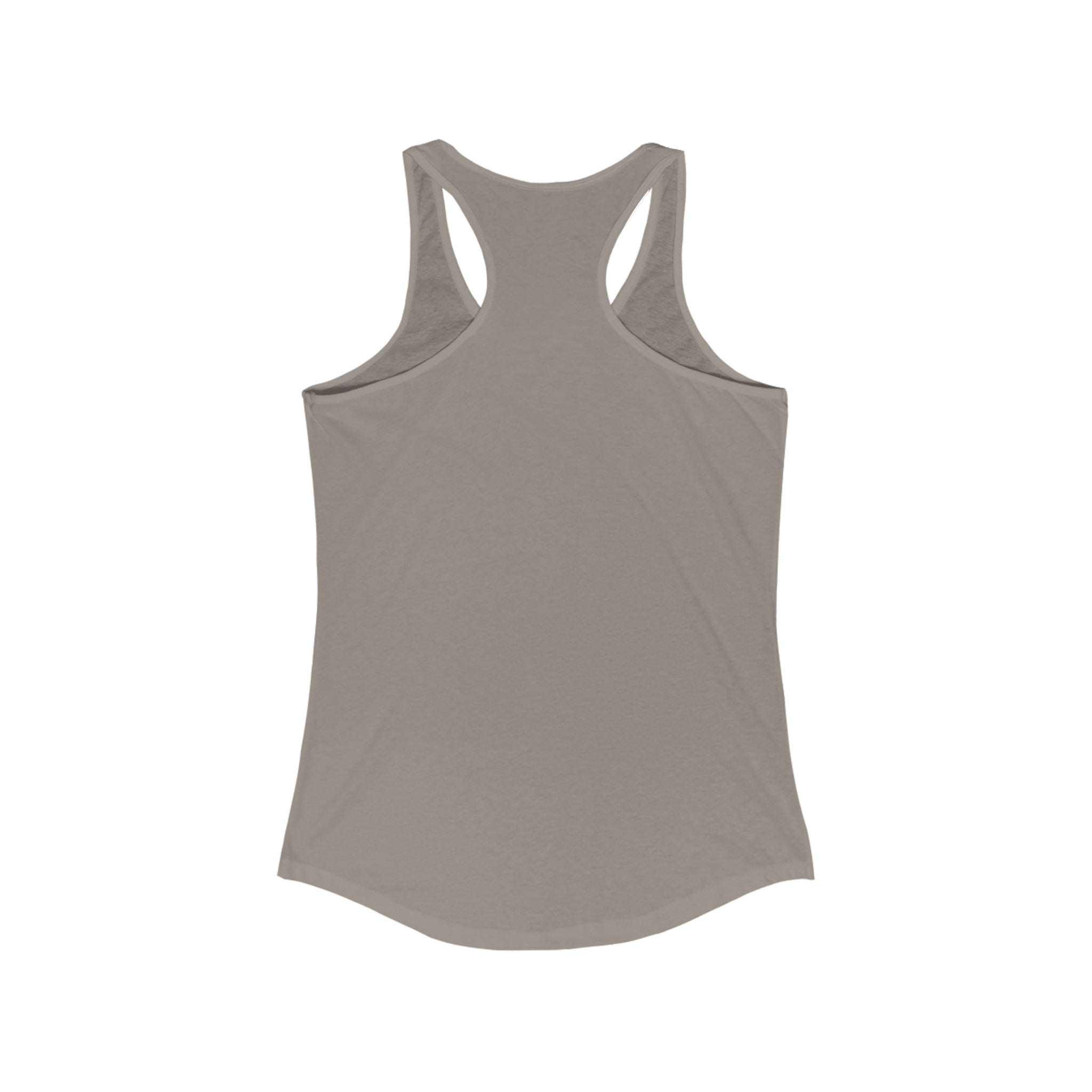 Coffee & Barbells - Women's Ideal Racerback Tank - White Logo Plain Back
