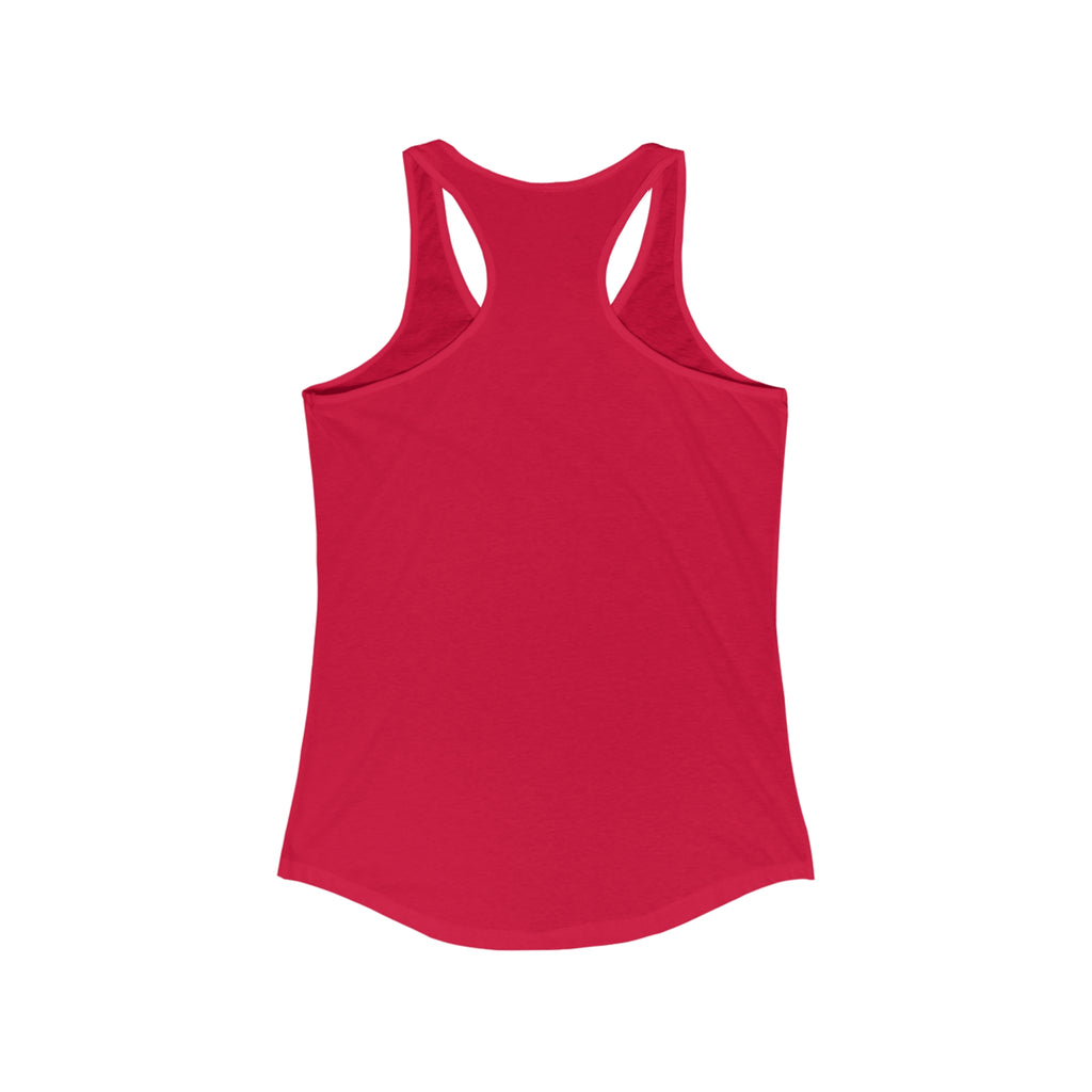 Coffee & Barbells - Women's Ideal Racerback Tank - White Logo Plain Back
