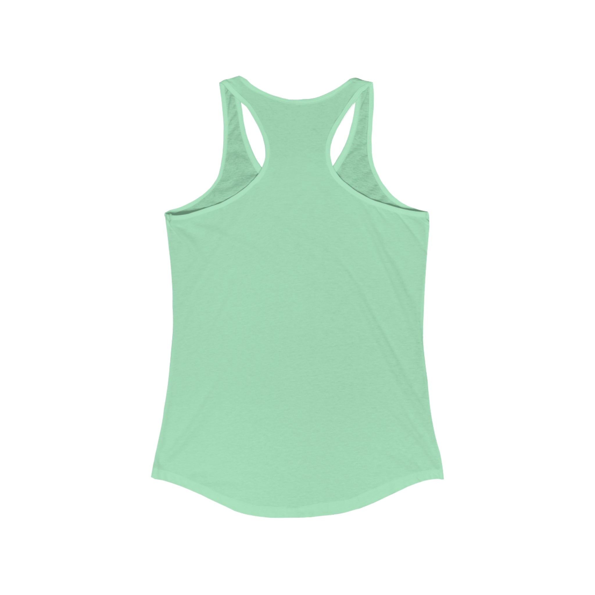 Coffee & Barbells - Women's Ideal Racerback Tank - White Logo Plain Back
